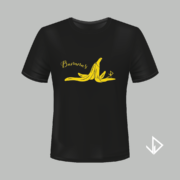 T-shirt zwart opdruk geel Bananas | Vinesdutch en BeU Marketing & PR