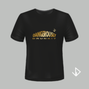 T-shirt zwart opdruk goud Dangerously Drunk | Vinesdutch en BeU Marketing & PR