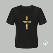 T-shirt zwart opdruk goud Perfect | Vinesdutch en BeU Marketing & PR