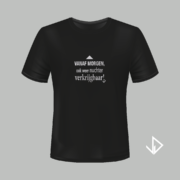 T-shirt zwart opdruk zilver Vanaf morgen ook weer nuchter verkrijgbaar | Vinesdutch en BeU Marketing & PR