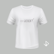 T-shirt wit opdruk zilver #Gehekt | Vinesdutch en BeU Marketing & PR
