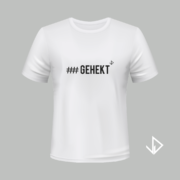 T-shirt wit opdruk zwart #Gehekt | Vinesdutch en BeU Marketing & PR