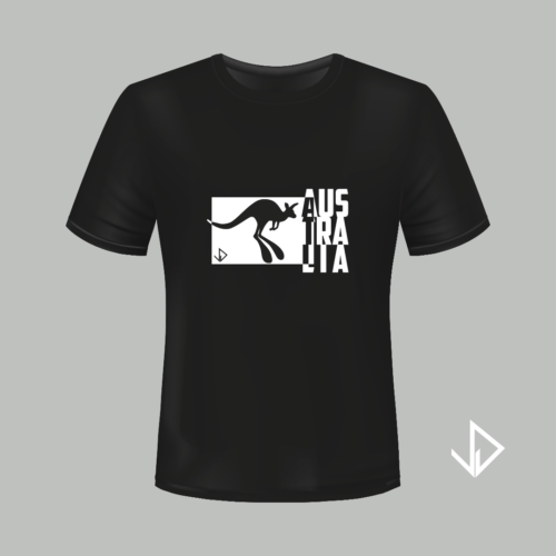 T-shirt zwart opdruk wit Australia | Vinesdutch en BeU Marketing & PR