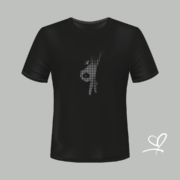 T-shirt zwart Flash with fly opdruk zilver - Duna Fokwimi - BeU