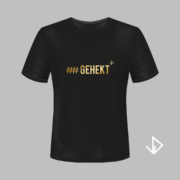 T-shirt zwart opdruk goud #Gehekt | Vinesdutch en BeU Marketing & PR