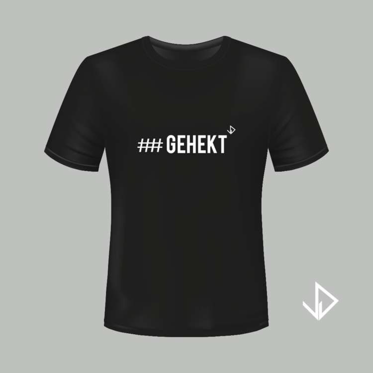 T-shirt zwart opdruk wit #Gehekt | Vinesdutch en BeU Marketing & PR