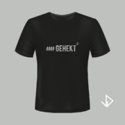 T-shirt zwart opdruk zilver #Gehekt | Vinesdutch en BeU Marketing & PR